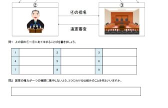 小6社会 国の政治の仕組み 学習プリント 練習問題 無料ダウンロード印刷