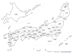 白地図「都道府県」の見本