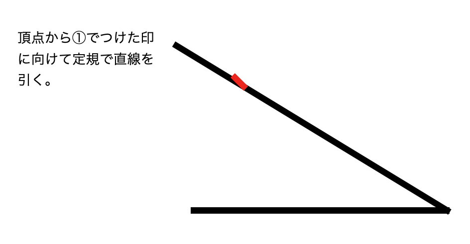 分度器を使った角の作図の仕方②