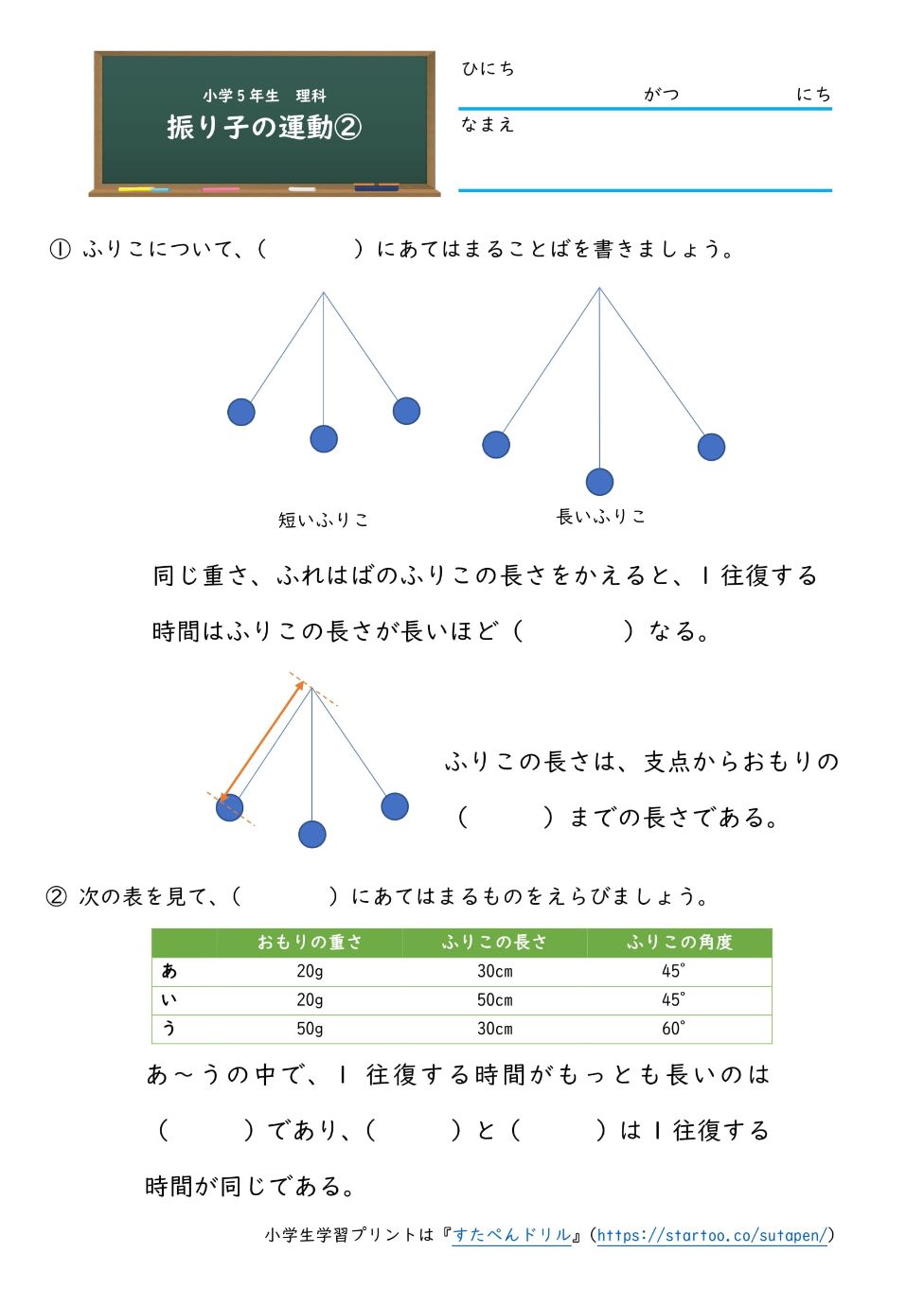 小学5年生「理科」学習プリント・練習問題 | 無料ダウンロード・印刷