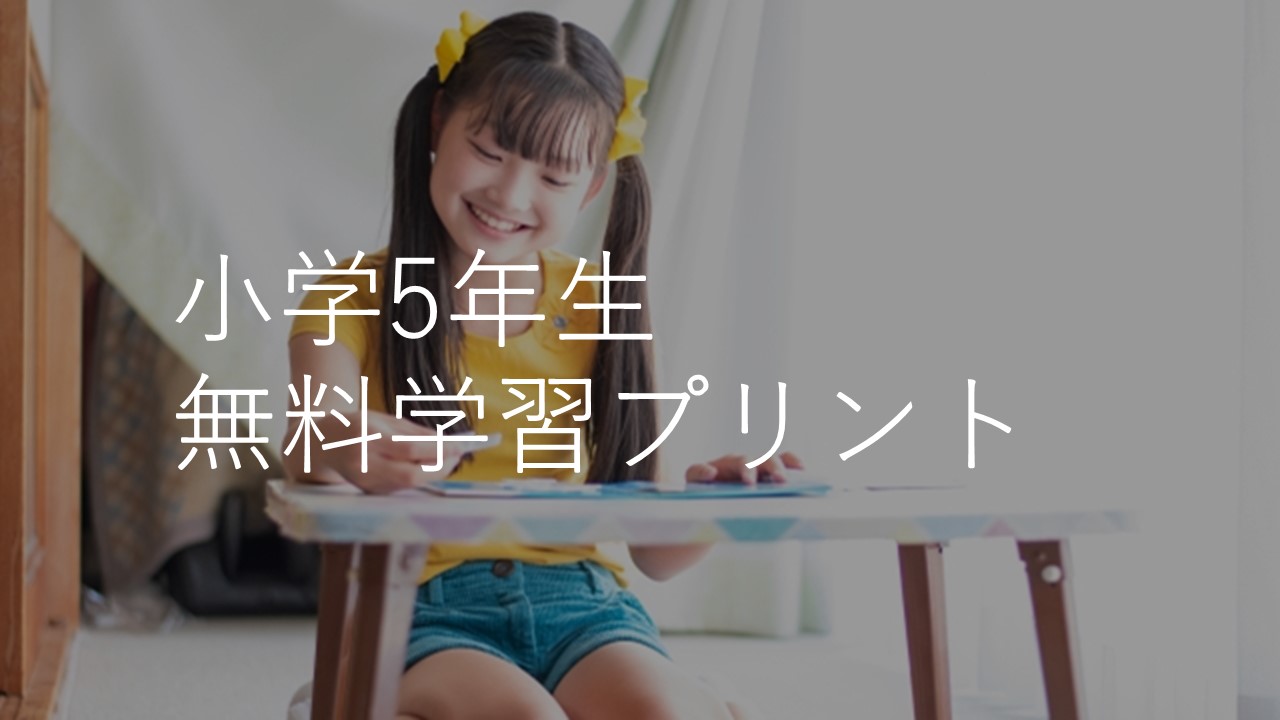 小学5年生学習プリント 問題集 一覧 無料ダウンロード印刷 全教科