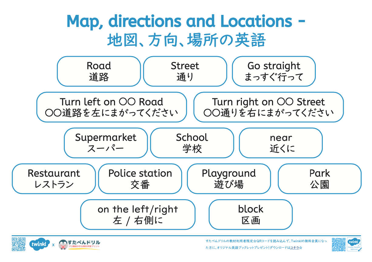 英語 道案内 ワークシート 地図 リスニング問題付 小中学校向け 無料ダウンロード印刷 Twinklコラボ教材