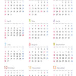 【縦向き】2023年カレンダー(1年間)｜無料ダウンロード印刷