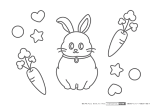 ぬりえ「うさぎ」プリント全21種