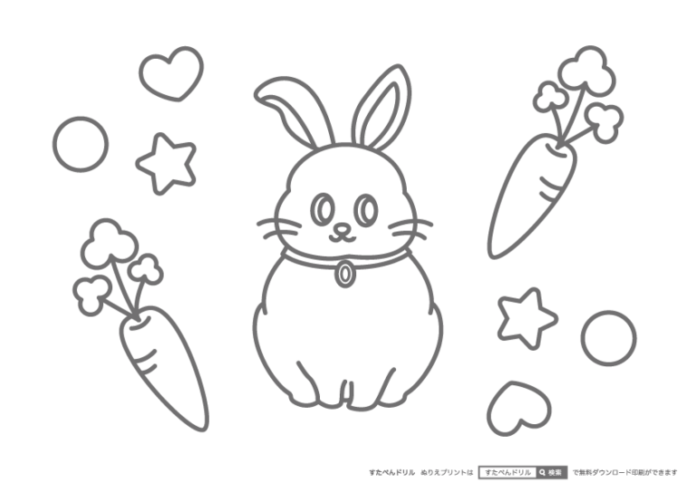 うさぎのぬりえ
