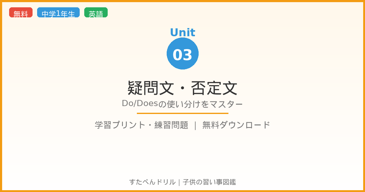 疑問文・否定文 Do・Does（サンプル画像）
