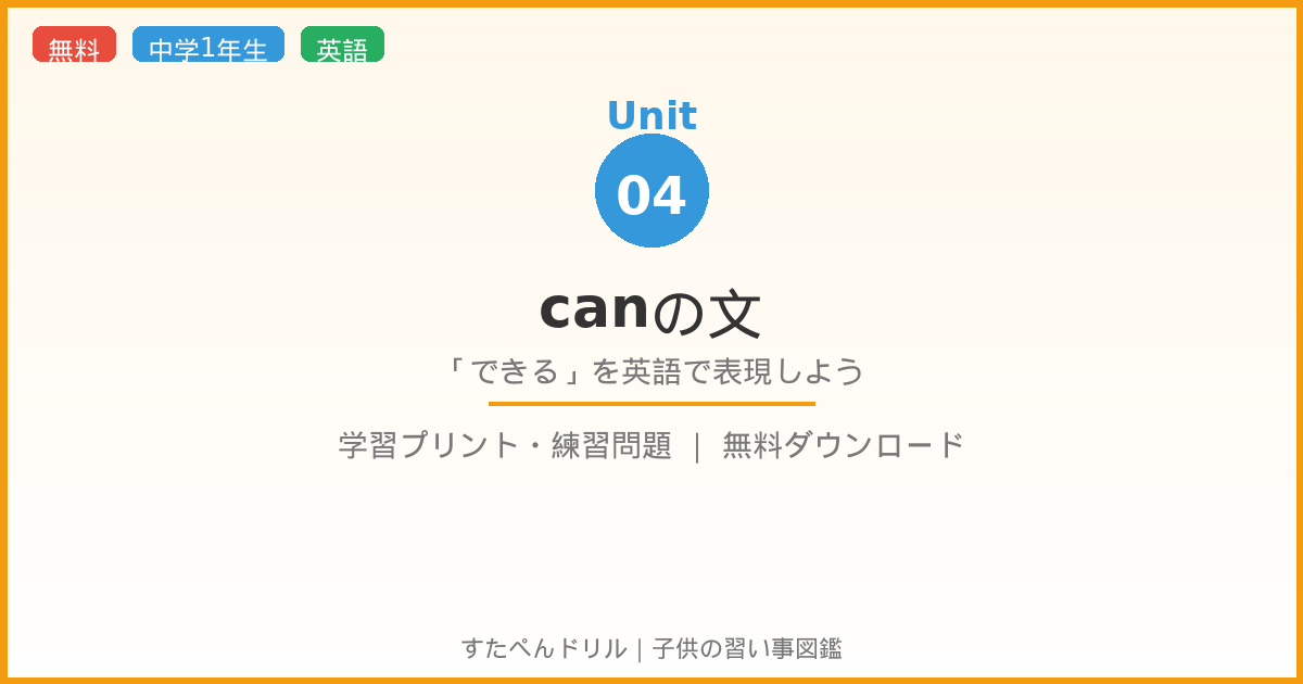 助動詞canの文（サンプル画像）