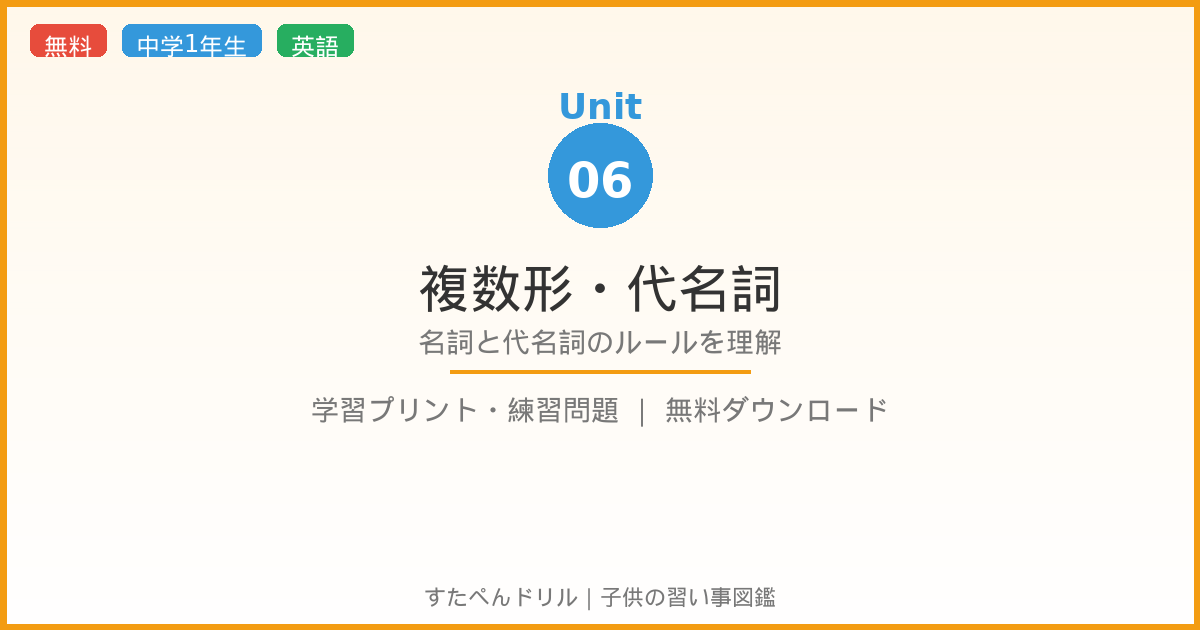 名詞の複数形・代名詞(サンプル画像)