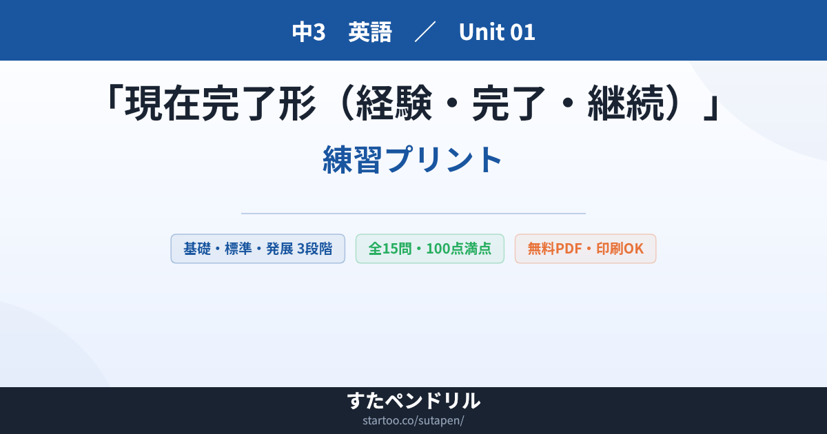 現在完了形 無料プリント