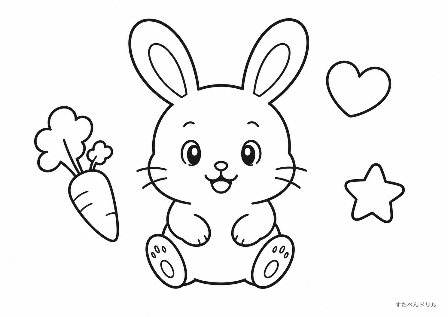 うさぎぬりえ・にっこりおすわり