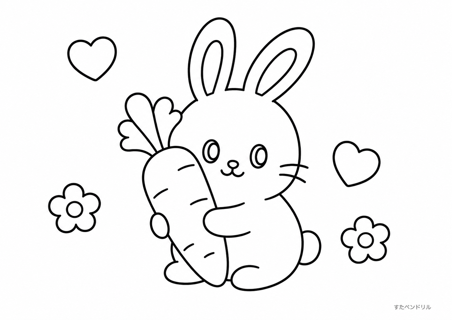 うさぎぬりえ・にんじんだいすき