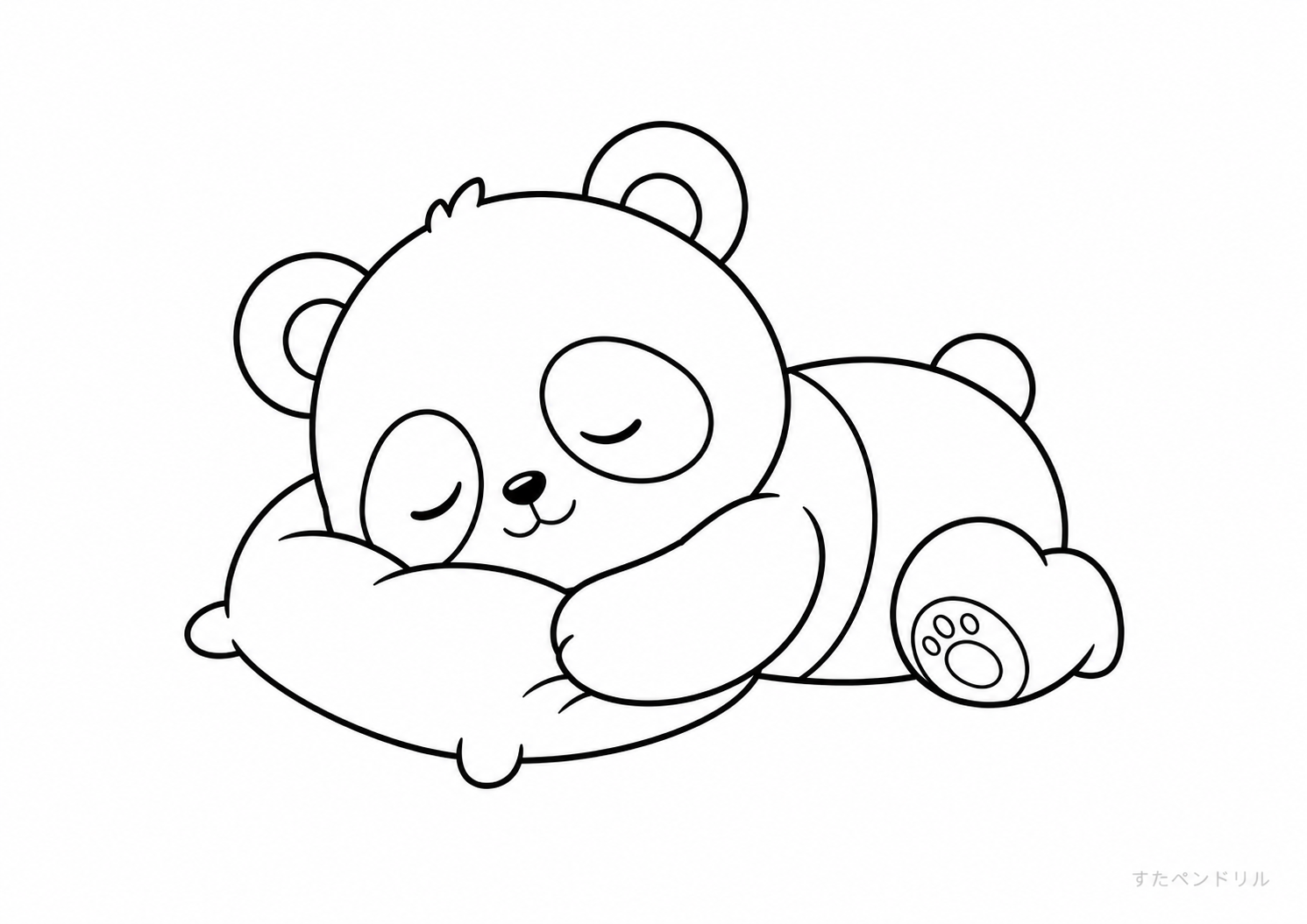 03 おひるねパンダ ぬりえ