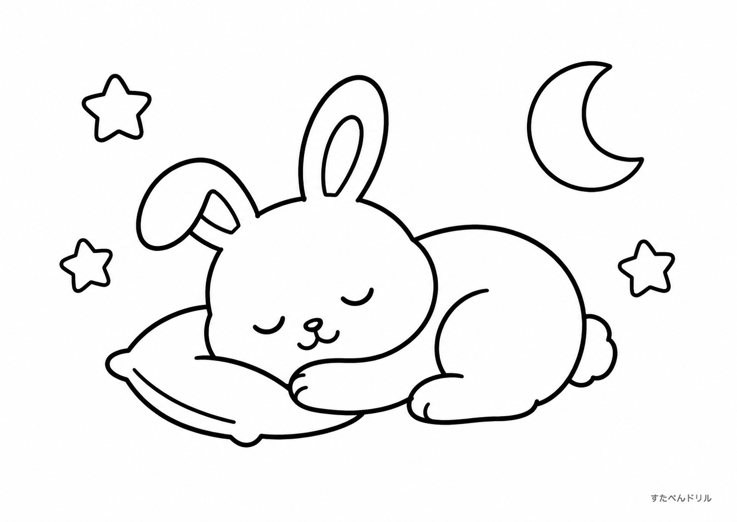 うさぎぬりえ・おひるね