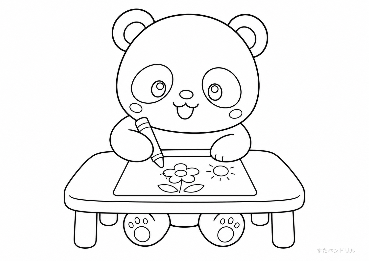 09 お絵かきパンダ ぬりえ