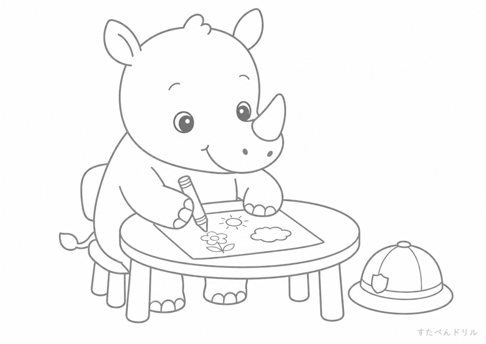 お絵かきするサイのぬりえプリント