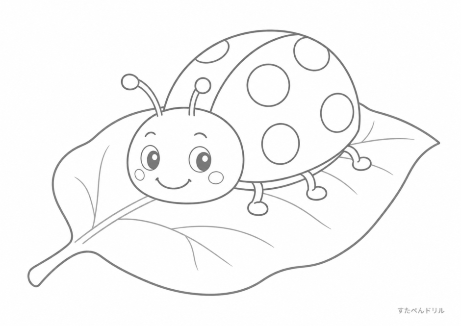 てんとう虫のぬりえ