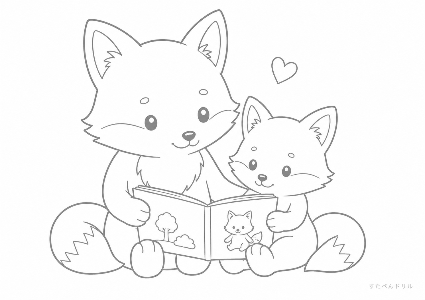 親子のおはなしタイム ぬりえプリント A4 PDF 無料ダウンロード