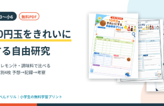 10円玉をきれいにする自由研究プリント｜小3〜小6の4枚