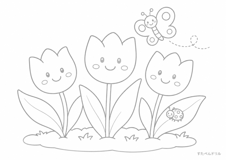 4月のぬりえ