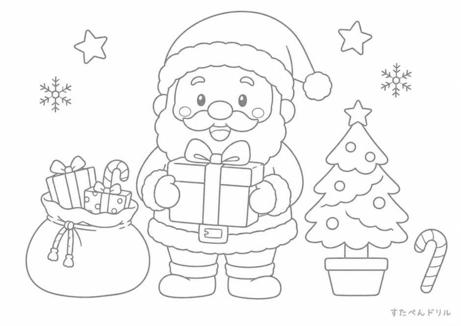 クリスマスのぬりえ