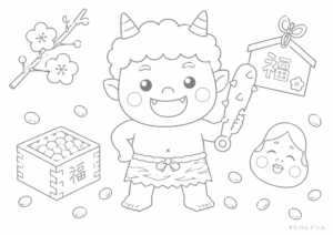2月のぬりえの見本