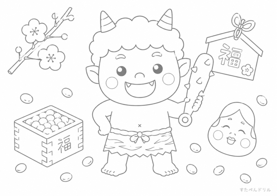 2月のぬりえ