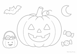 ハロウィン ぬりえ 11 ハロウィンのジャック・オー・ランタン（かわいい定番）