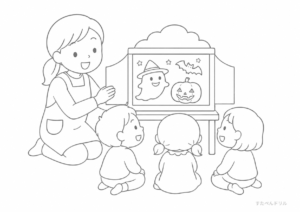 ハロウィン ぬりえ 20 ハロウィンの紙芝居（かわいい定番）