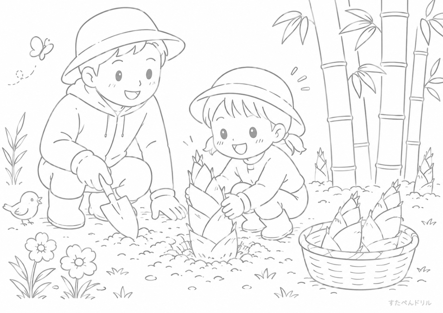春野菜のぬりえ 無料プリント PDFダウンロード