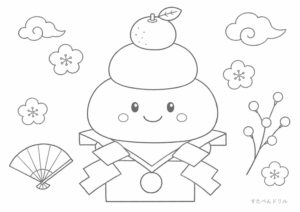 1月のぬりえの見本