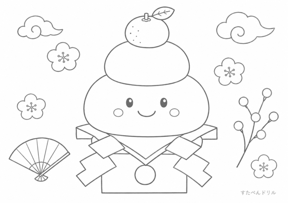 1月のぬりえ