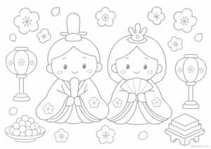 3月のぬりえの見本