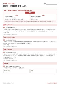 中2国語 文法プリントのプリント見本