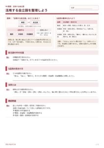 活用する自立語のプリント見本