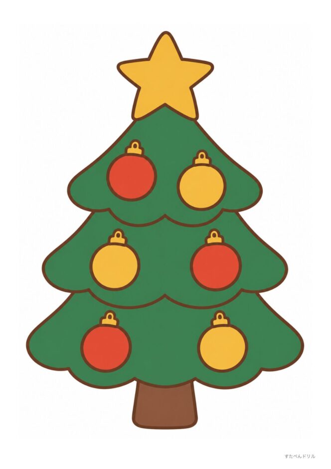 クリスマス 壁面飾り クリスマスツリー イラスト 無料 印刷