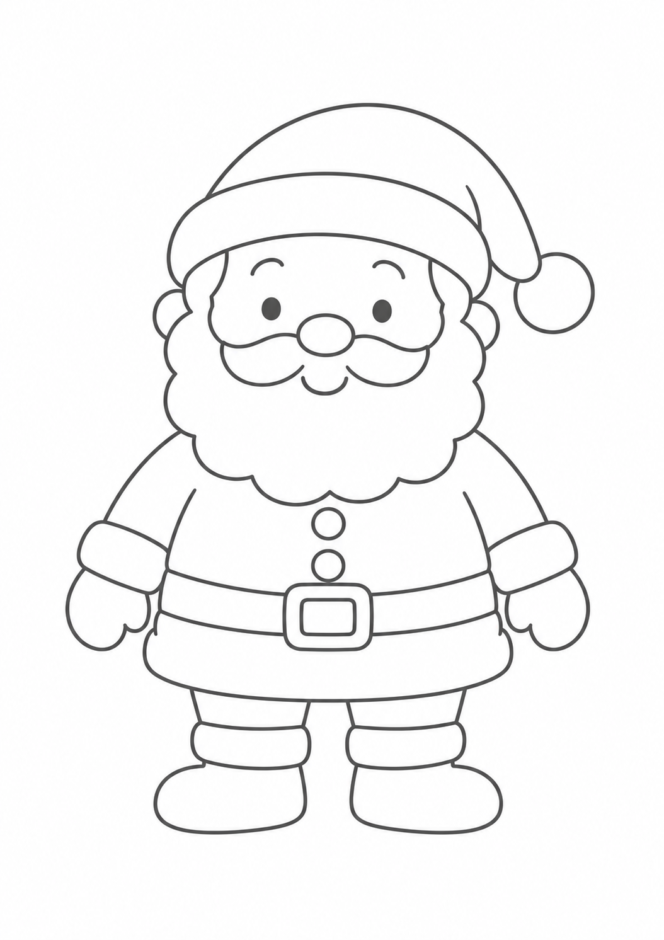 簡単なサンタクロースの塗り絵 クリスマス ぬりえ 無料プリント No.02(かんたん)