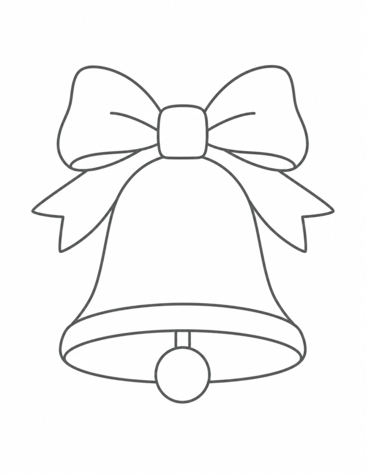 クリスマスベルの簡単な塗り絵 クリスマス ぬりえ 無料プリント No.08(かんたん)