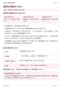 説明文読解のプリント見本