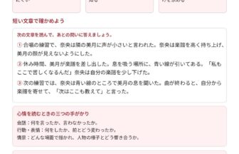 中2国語「小説文読解」の学習ポイントプリント|行動から心情の変化を読む手順を図解