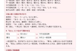 中3国語「動詞の活用 総復習」の学習ポイントプリント|五つの活用の種類・六つの活用形・音便と可能動詞