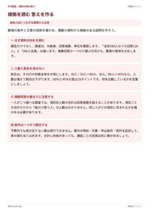 中3国語 資料の読み取りのプリント見本