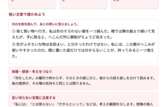 中3国語「随筆文読解 発展」の学習ポイントプリント|体験・揺らぎ・捉え直しを読む図解