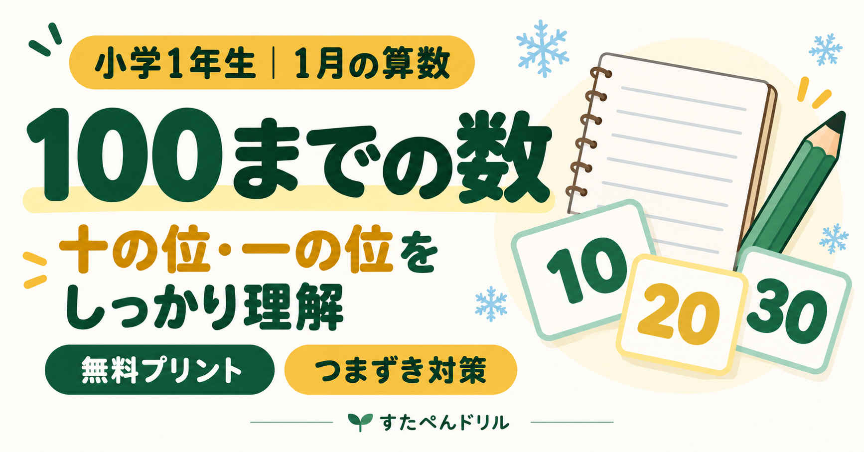 小学1年生1月の算数 100までの数 十の位・一の位をしっかり理解