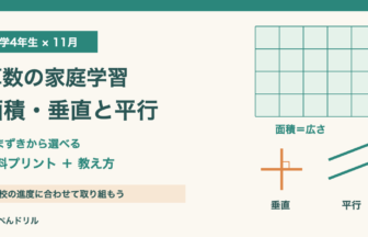 小学4年生11月の算数 面積・垂直と平行の無料プリントと教え方