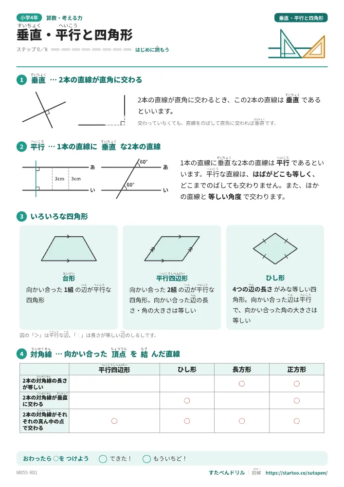 図解でわかる 垂直・平行と四角形